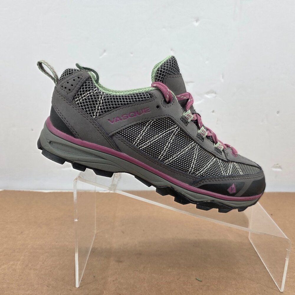 VASQUE Breeze XCR Shoes Womens Size 8 M Gray Leather Hiking Trail Running 7355